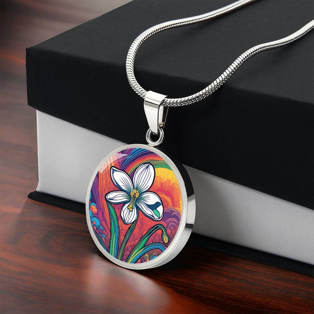 Snowdrop Birth Flower Necklace, Personalized January Birth Month Flower Jewelry, Floral Charm Pendant Anniversary & Birthday Gift for Her