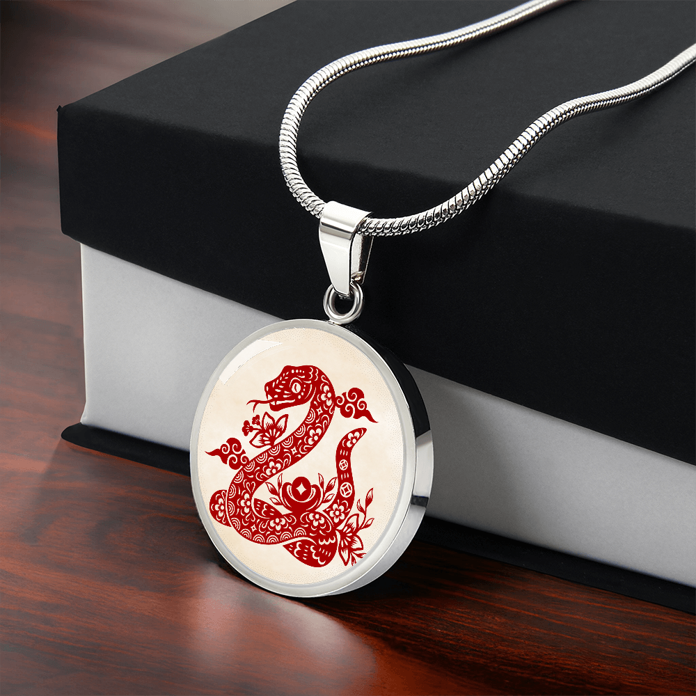 Chinese Zodiac Snake Necklace, Year of The Snake Necklace Gold, Personalized Chinese Zodiac Silver Pendant, 2025 Chinese Lunar New Year
