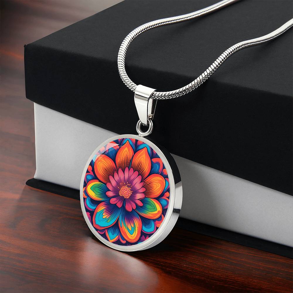 Sakura Pendant Necklace, April Birth Month Flower, Aries Taurus Birthday Gifts, Birthflower Pendant Necklace Jewelry, Floral Trippy Art