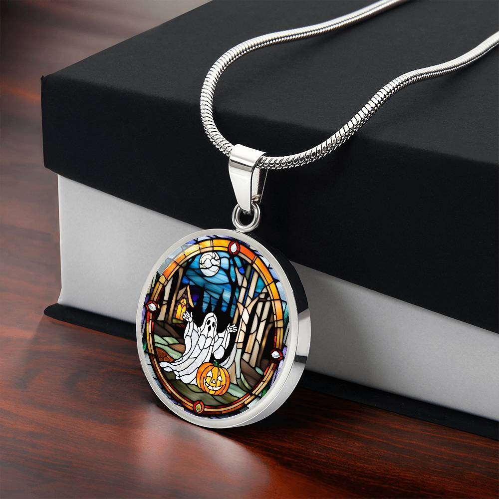 Cute Ghost Personalized Pendant Necklace Gift For Halloween Lover Gift For Spooky Season Ghost Jewelry Gift For Autumn Season Jewelry Gifts