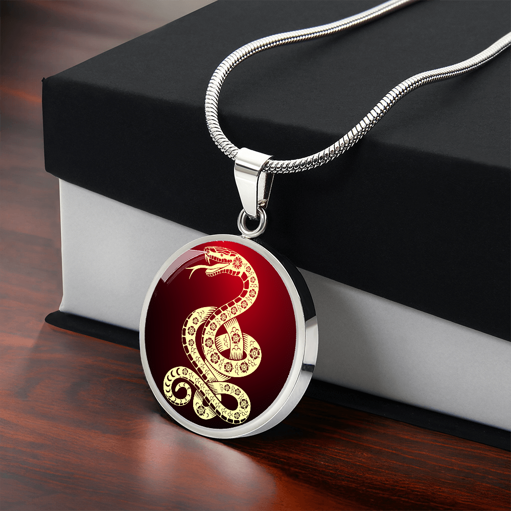 Chinese Zodiac Snake Necklace, Year of The Snake Necklace Gold, Personalized Chinese Zodiac Silver Pendant, 2025 Chinese Lunar New Year