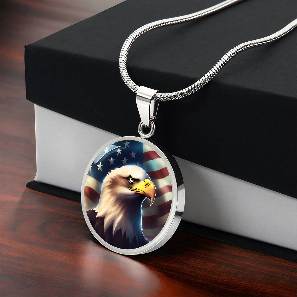 Bald Eagle Stained Native American Pendant Necklace Native American Jewelry Gift Zodiac Bird Charm Celtic Spirit Strength Gift for Mother Wife