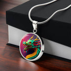Dragon Pendant Necklace, Jewelry Gift, Chinese Zodiac Animal, 2024 Lunar New Year Pendant, Illuminated Mythical Celestial Dragon Guardian