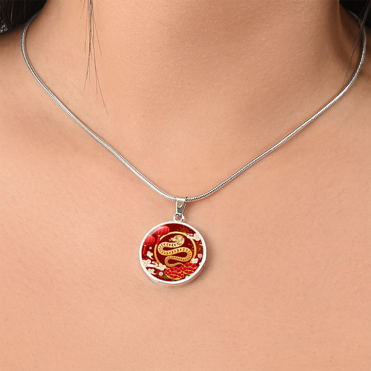 Chinese Zodiac Snake Necklace, Year of The Snake Necklace Gold, Personalized Chinese Zodiac Silver Pendant, 2025 Chinese Lunar New Year