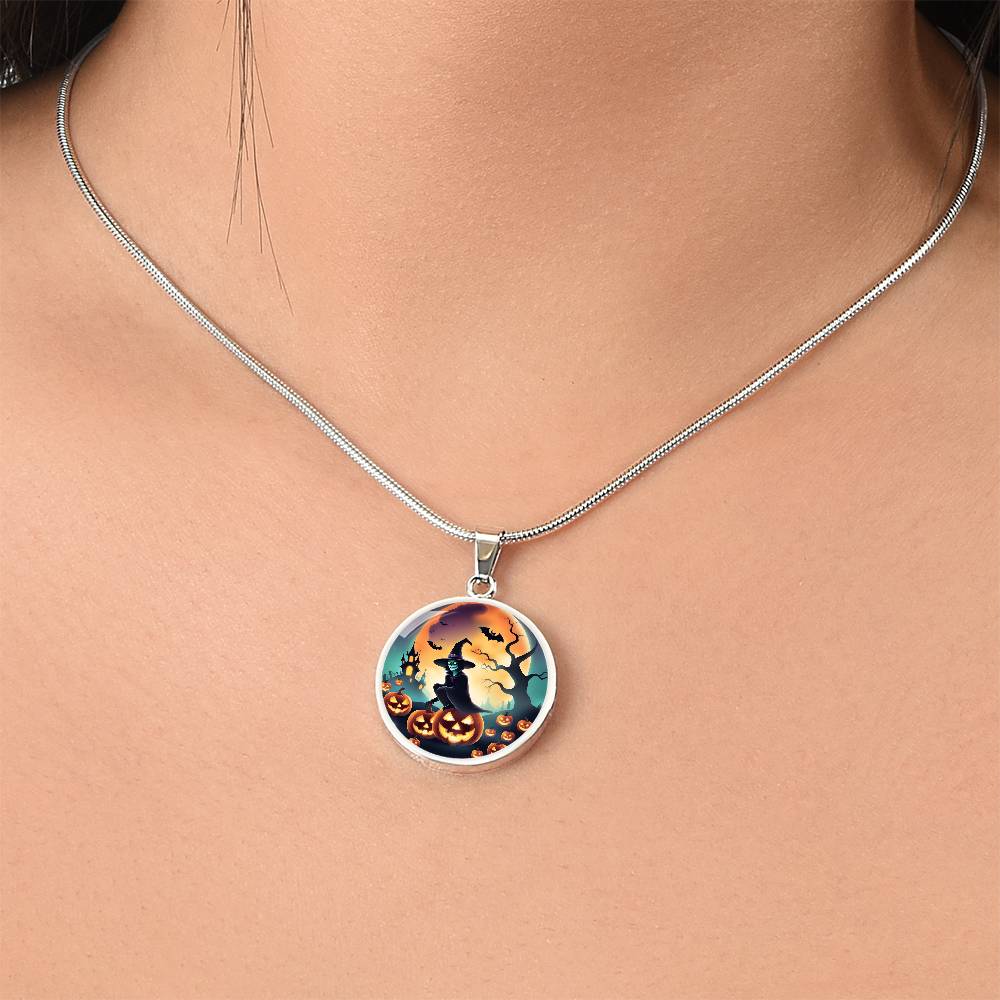 Halloween Witch Broomstick Necklace, Personalized Day of the Dead Jewelry Spooky Season Ghost Charm Pendant October Birthday Gift Present