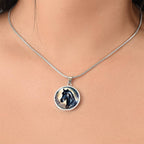 Black Stallion Pendant Necklace Horse Chinese Zodiac Animal Pendant 3D Dreamy Pony Art Jewelry Horse Lover Gift Dream Spirit Animal