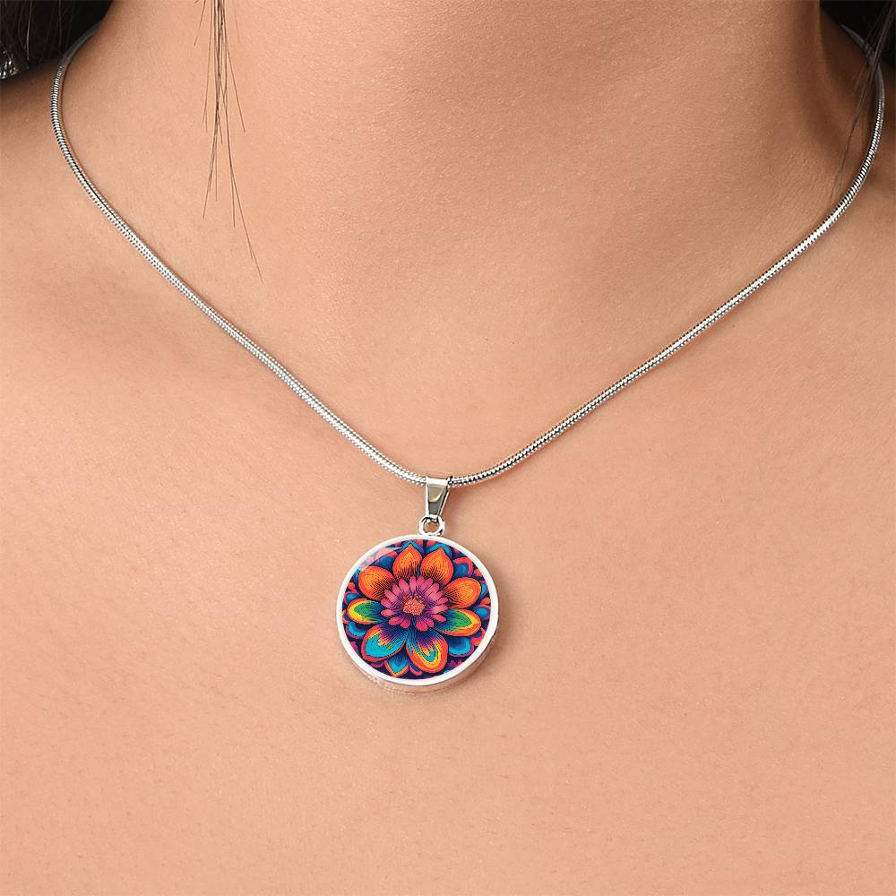 Sakura Pendant Necklace, April Birth Month Flower, Aries Taurus Birthday Gifts, Birthflower Pendant Necklace Jewelry, Floral Trippy Art