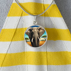 Majestic Elephant Pendant Necklace, African Savanna Forest Perfect Gift for Nature Animal Lovers Jungle Art Charm Gift for Her, Gift for Him