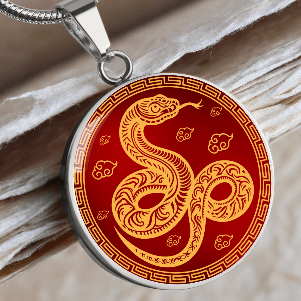 Chinese Zodiac Snake Necklace, Year of The Snake Necklace Gold, Personalized Chinese Zodiac Silver Pendant, 2025 Chinese Lunar New Year