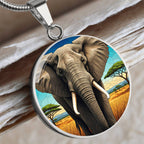 Majestic Elephant Pendant Necklace, African Savanna Forest Perfect Gift for Nature Animal Lovers Jungle Art Charm Gift for Her, Gift for Him