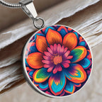Sakura Pendant Necklace, April Birth Month Flower, Aries Taurus Birthday Gifts, Birthflower Pendant Necklace Jewelry, Floral Trippy Art