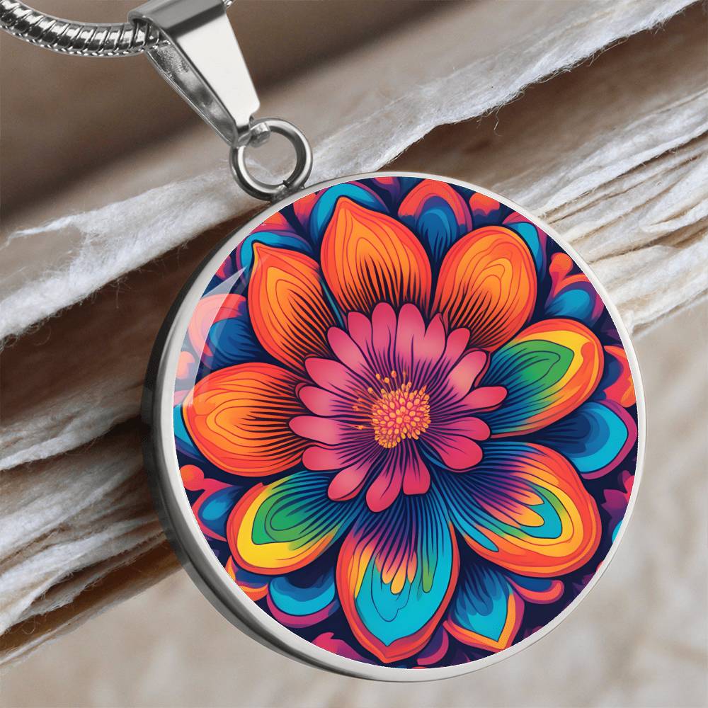 Sakura Pendant Necklace, April Birth Month Flower, Aries Taurus Birthday Gifts, Birthflower Pendant Necklace Jewelry, Floral Trippy Art