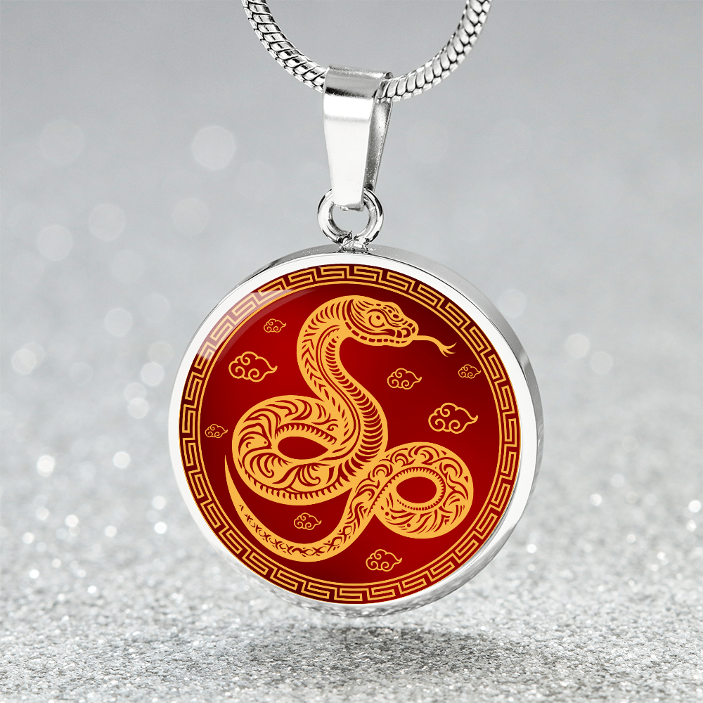 Chinese Zodiac Snake Necklace, Year of The Snake Necklace Gold, Personalized Chinese Zodiac Silver Pendant, 2025 Chinese Lunar New Year