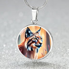 Lynx Pendant Necklace Personalized Engraved Celtic Cat Lover Jewelry Zodiac Charm Spirit Animal Mystical Wildcat Gift for Her Mother Wife