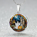 Cute Ghost Personalized Pendant Necklace Gift For Halloween Lover Gift For Spooky Season Ghost Jewelry Gift For Autumn Season Jewelry Gifts