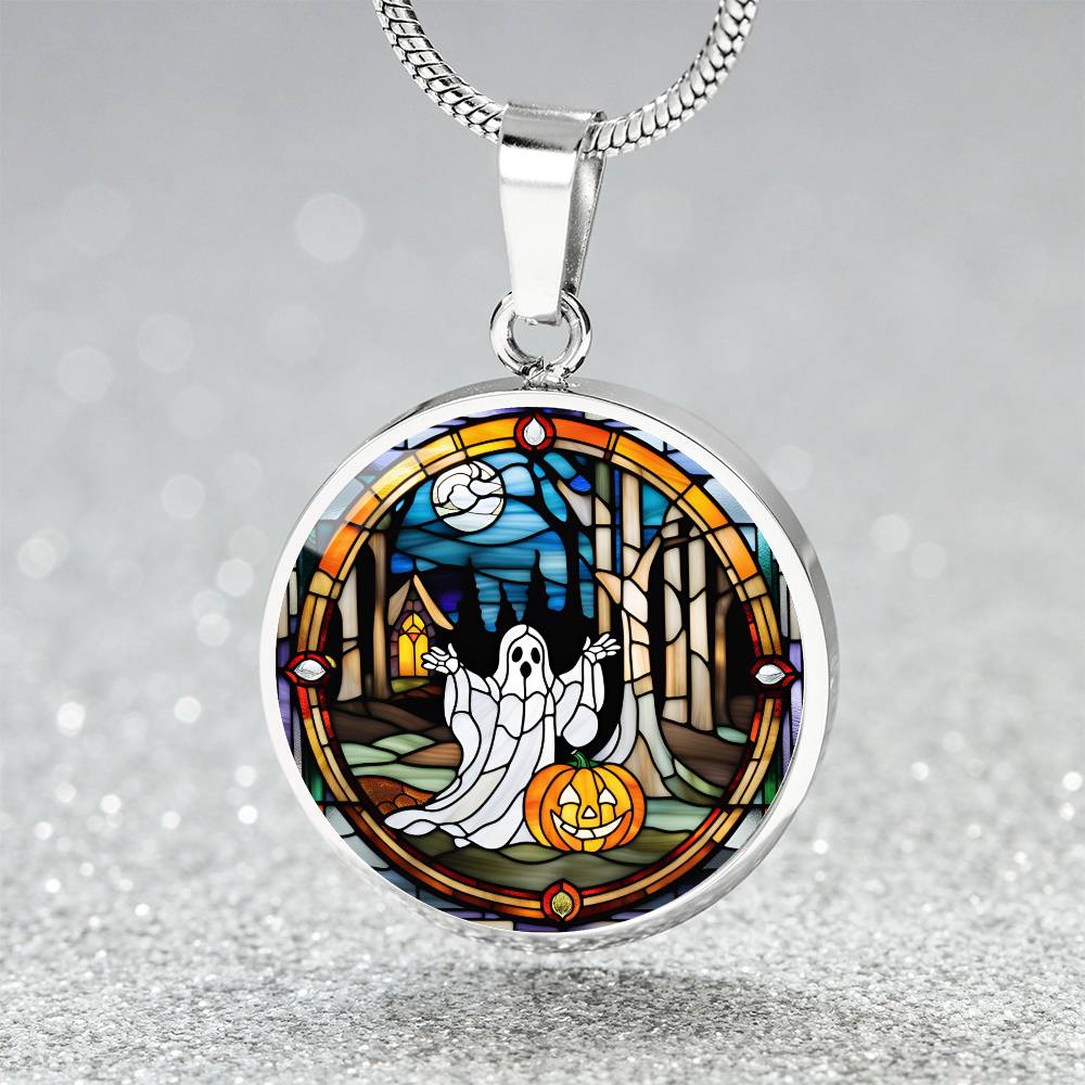Cute Ghost Personalized Pendant Necklace Gift For Halloween Lover Gift For Spooky Season Ghost Jewelry Gift For Autumn Season Jewelry Gifts
