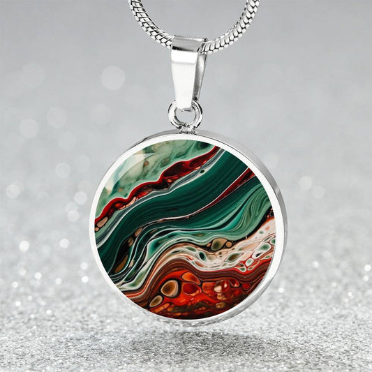 Pendant Necklace Marble Beauty Mesmerizing 3D imagination elegance Captivating Swirling Pattern Texture Ethereal Atmosphere Artistic Wonder