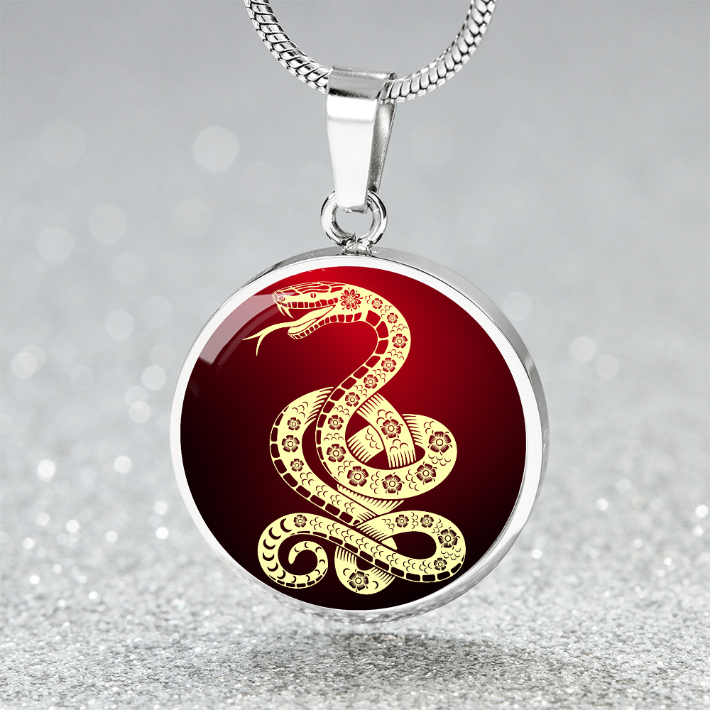 Chinese Zodiac Snake Necklace, Year of The Snake Necklace Gold, Personalized Chinese Zodiac Silver Pendant, 2025 Chinese Lunar New Year