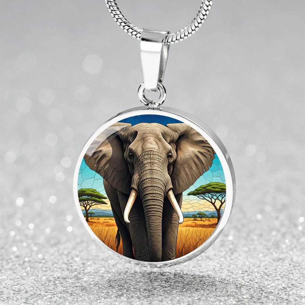 Majestic Elephant Pendant Necklace, African Savanna Forest Perfect Gift for Nature Animal Lovers Jungle Art Charm Gift for Her, Gift for Him