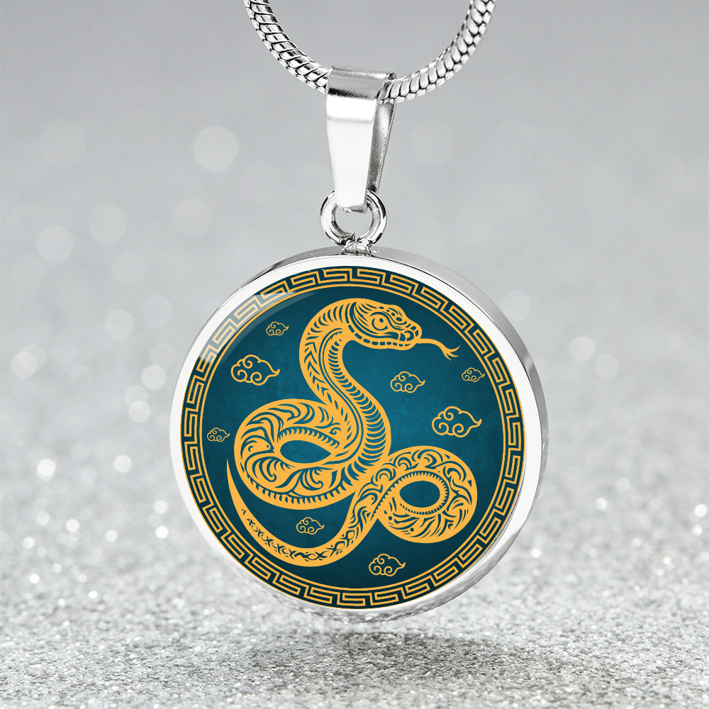 Chinese Zodiac Snake Necklace, Year of The Snake Necklace Gold, Personalized Chinese Zodiac Silver Pendant, 2025 Chinese Lunar New Year
