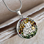 White Arctic Fox Engraved Celtic Native American Zodiac Animal Charm Pendant Personalized Necklace Protection Spirit Companion Jewelry Gift