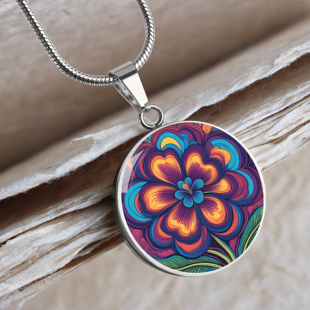 African Violet Necklace, Personalized February Birth Month Flower Jewelry, Gold Floral Charm Pendant Valentines & Birthday Gift For Her