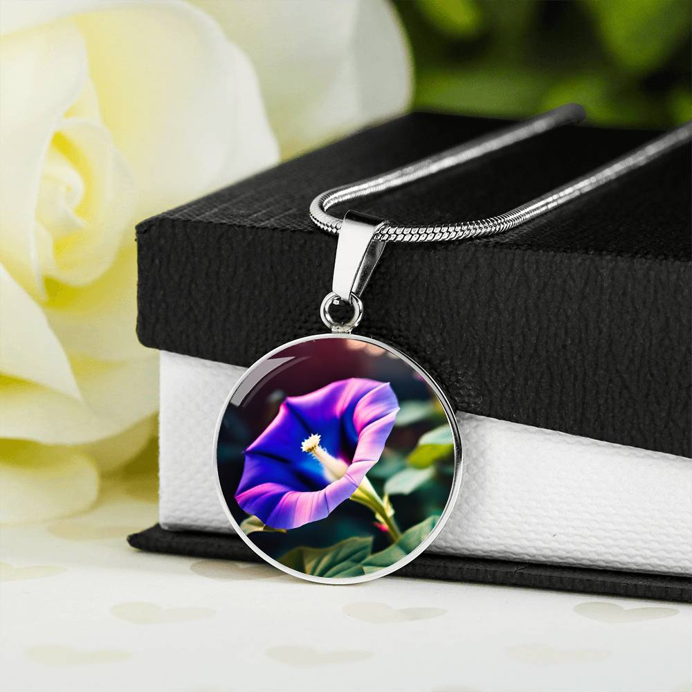 September Necklace Gift For Her Morning Glory Necklace Birth Month Flower Jewelry Plant Lover Gift Botanical Jewelry Gold Flower Pendant