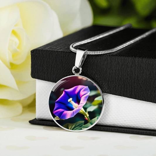 September Necklace Gift For Her Morning Glory Necklace Birth Month Flower Jewelry Plant Lover Gift Botanical Jewelry Gold Flower Pendant
