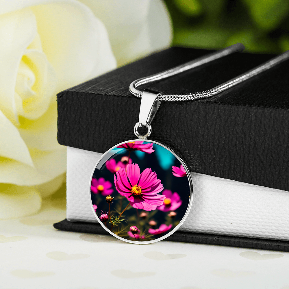 November Birth Month Flower Necklace, Chrysanthemums Necklace, Floral Gift for Her Engraved Necklace, Mothers & Valentines Day Necklace