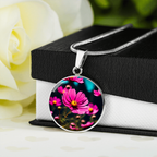 November Birth Month Flower Necklace, Chrysanthemums Necklace, Floral Gift for Her Engraved Necklace, Mothers & Valentines Day Necklace