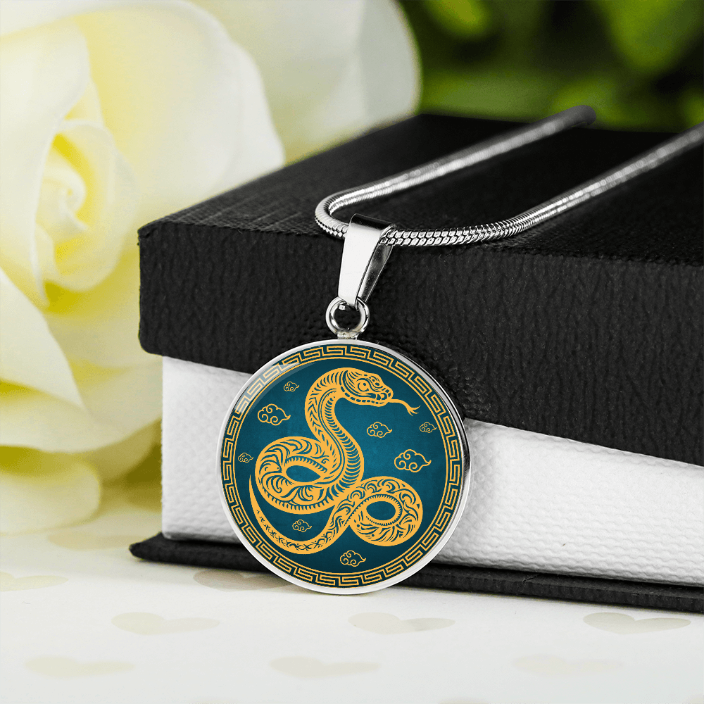 Chinese Zodiac Snake Necklace, Year of The Snake Necklace Gold, Personalized Chinese Zodiac Silver Pendant, 2025 Chinese Lunar New Year