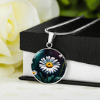 April Birth Month Flower Necklace Daisy Flower Necklace Gift for Her Stainless Steel Gold Pendant flower charms Mothers Valentines Day