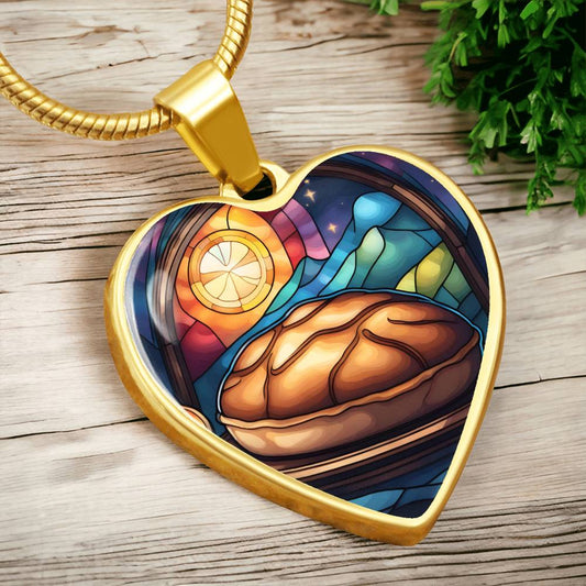 Sourdough Stained Glass Pendant, Baking gifts for mum, sourdough bread gifts, homesteading, pendant necklace, sourdough baking, baker woman