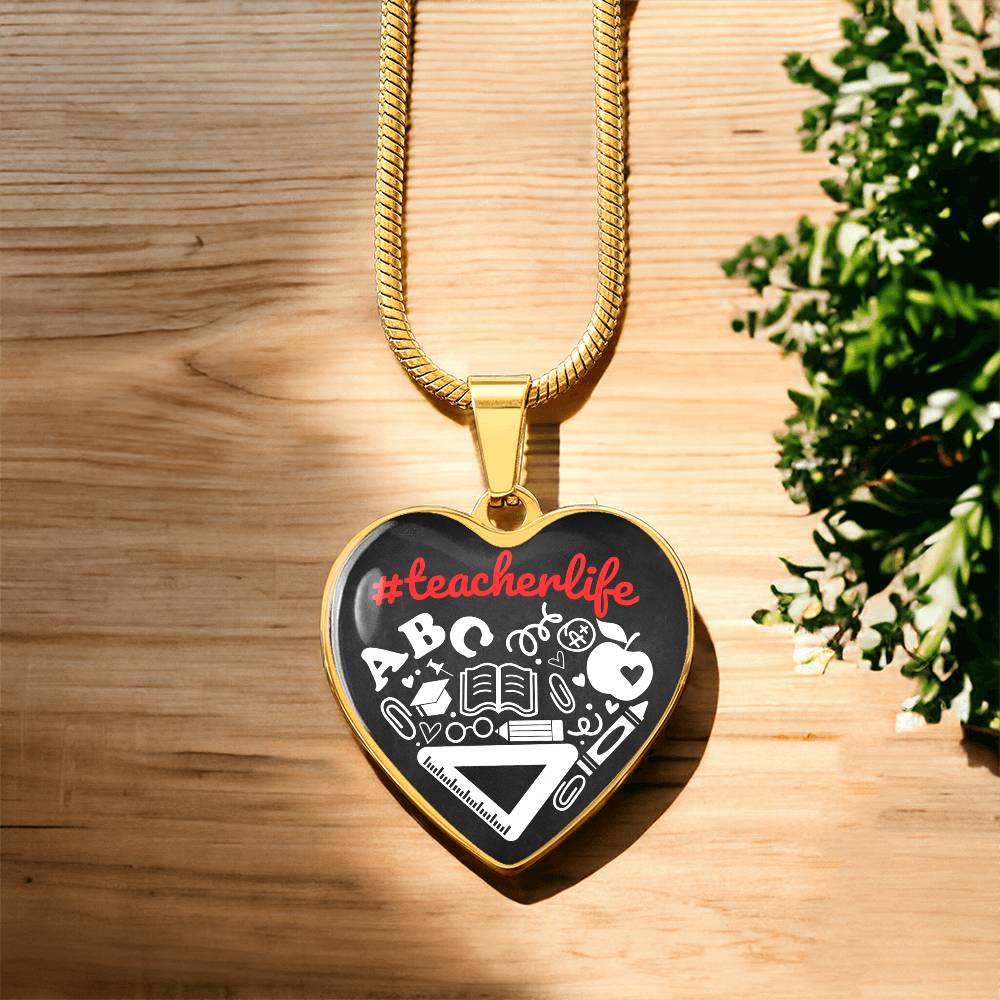Personalized Teacher Appreciation Gifts, Gift for Best Teacher, Back To School Gifts, Teacher Era Jewelry, Teacher Life Pendant Necklace