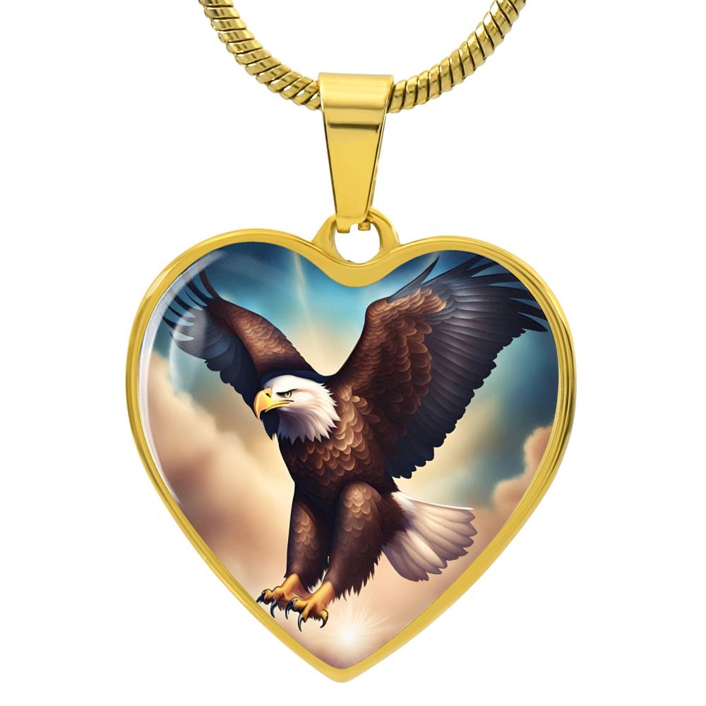 Bald Eagle Stained Glass Art Pendant Necklace Native American Jewelry Gift Zodiac Bird Charm Celtic Spirit Strength Gift for Her Mother Wife