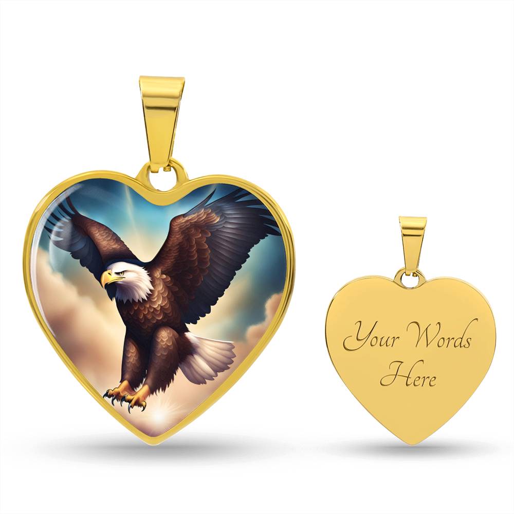 Bald Eagle Stained Glass Art Pendant Necklace Native American Jewelry Gift Zodiac Bird Charm Celtic Spirit Strength Gift for Her Mother Wife