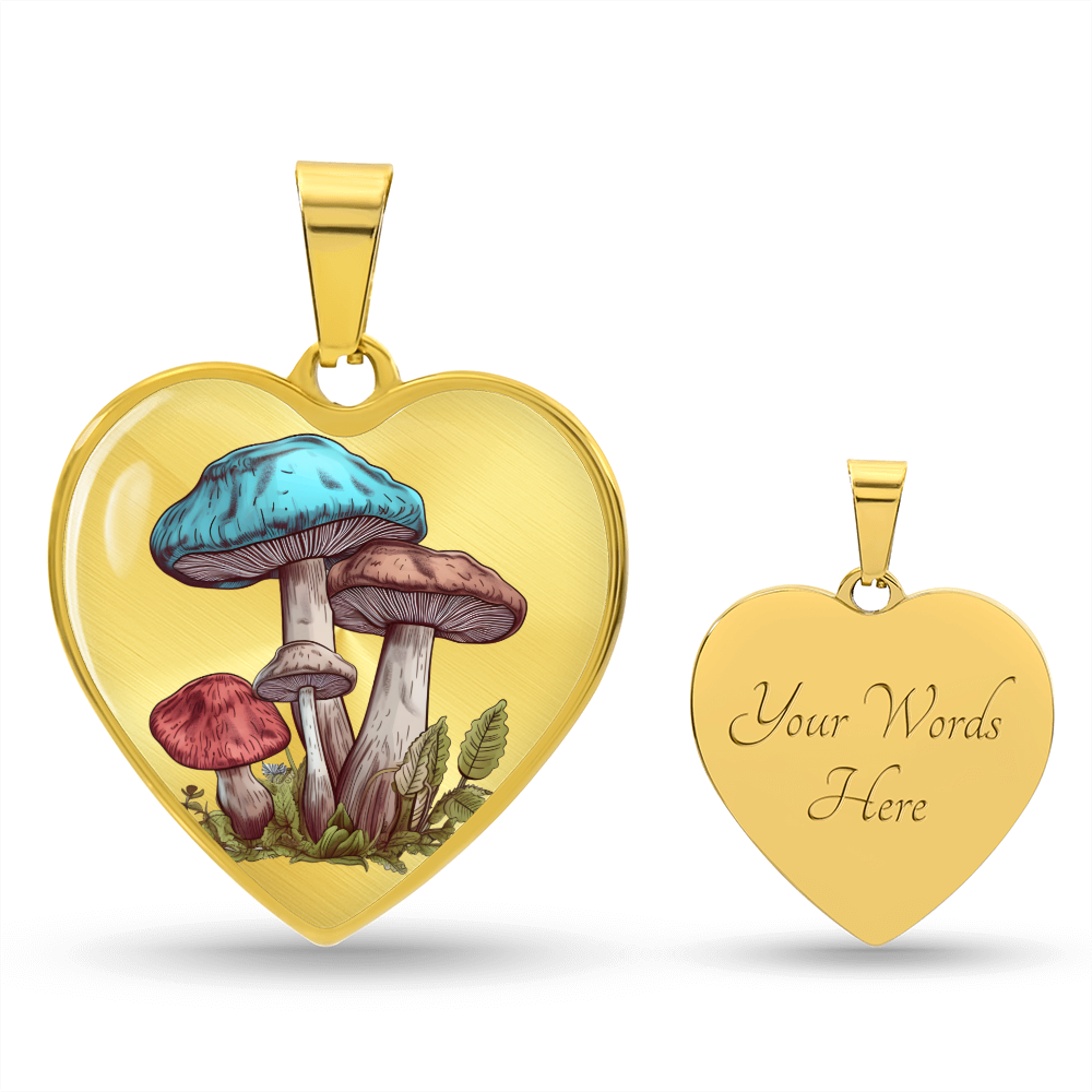 Pendant Necklace Cottagecore Mushrooms Illustration Mushroom Autumn Watercolor Nature Cute Fungi Forest Floral Magic Plant Colorful Woodland