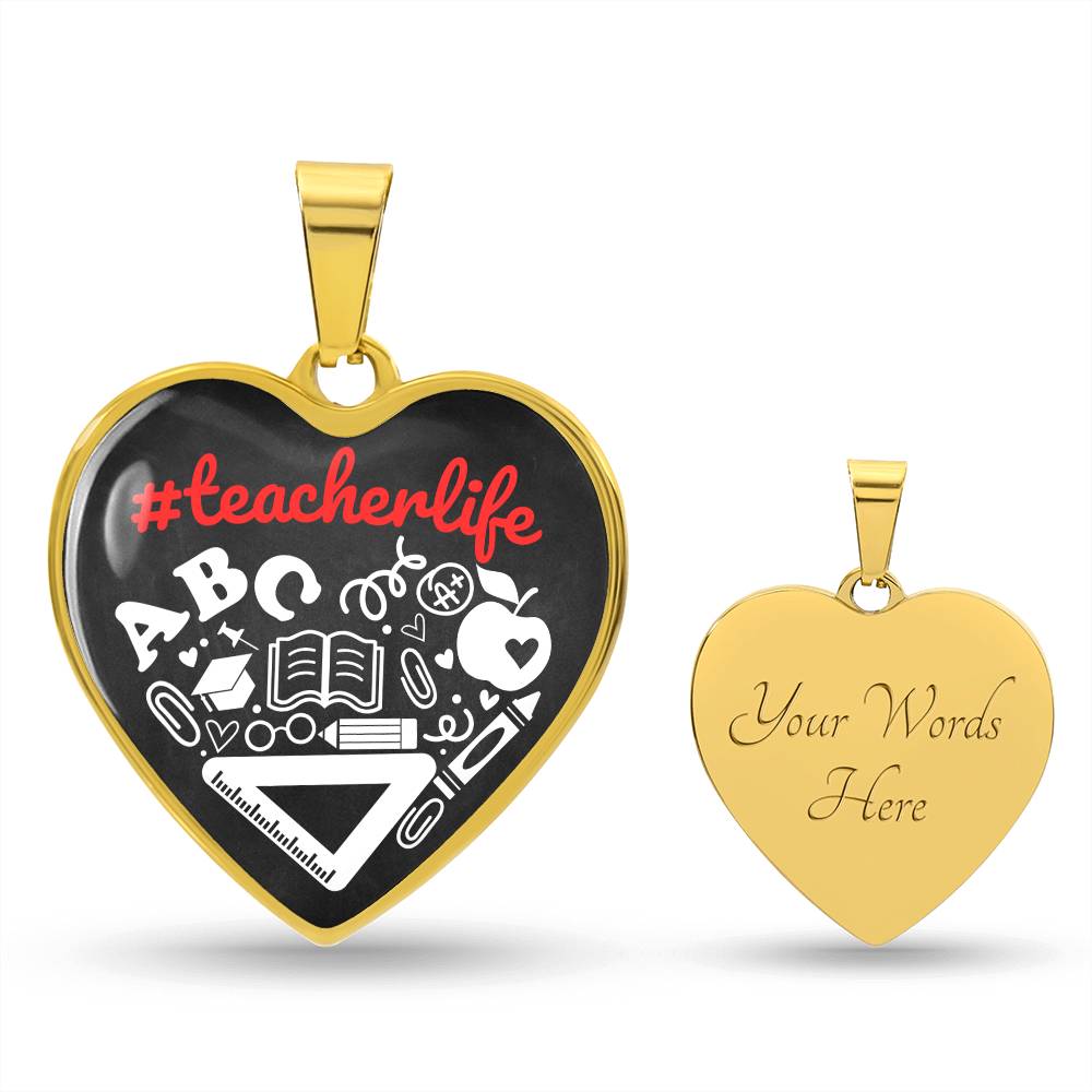 Personalized Teacher Appreciation Gifts, Gift for Best Teacher, Back To School Gifts, Teacher Era Jewelry, Teacher Life Pendant Necklace