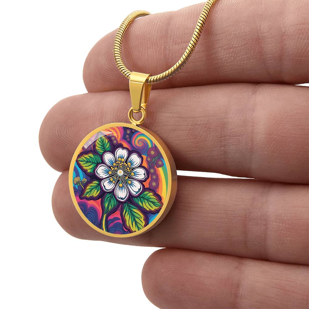 Hawthorn Necklace, Personalized May Birth Month Flower Jewelry, Engraved Gold Floral Charm Pendant Gift, May Birthday Gift