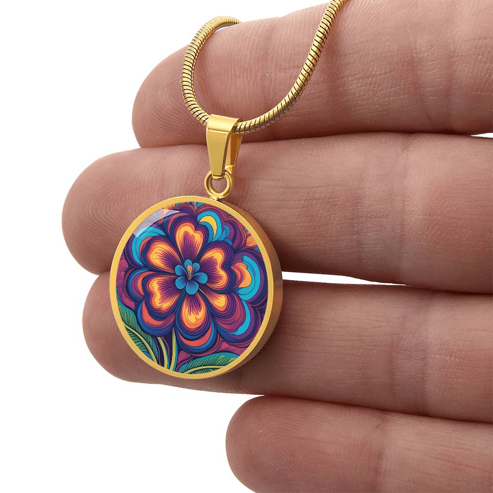 African Violet Necklace, Personalized February Birth Month Flower Jewelry, Gold Floral Charm Pendant Valentines & Birthday Gift For Her