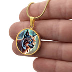 Lynx Pendant Necklace Personalized Engraved Celtic Cat Lover Jewelry Zodiac Charm Spirit Animal Mystical Wildcat Gift for Her Mother Wife