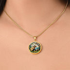 Mama Bear and Cub Stained Glass Personalized Pendant Necklace Gift For Mom Grandma Jewelry Momma Bear Baby Shower Gifts For Birthday