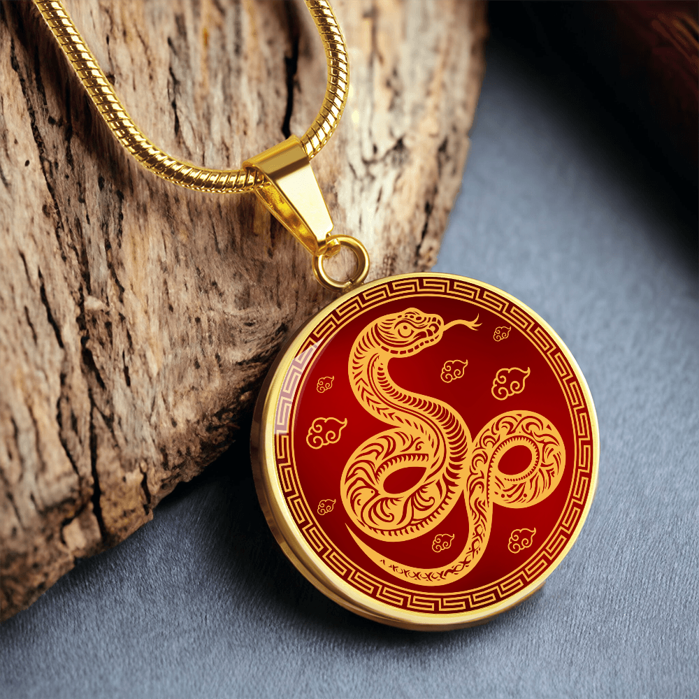 Chinese Zodiac Snake Necklace, Year of The Snake Necklace Gold, Personalized Chinese Zodiac Silver Pendant, 2025 Chinese Lunar New Year