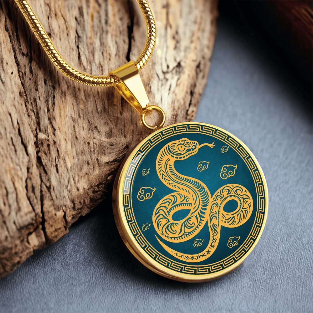 Chinese Zodiac Snake Necklace, Year of The Snake Necklace Gold, Personalized Chinese Zodiac Silver Pendant, 2025 Chinese Lunar New Year