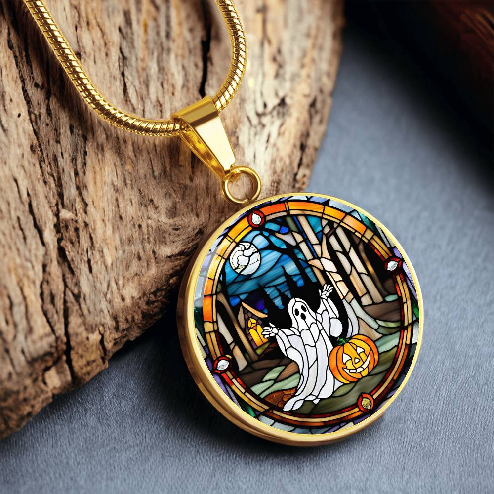 Cute Ghost Personalized Pendant Necklace Gift For Halloween Lover Gift For Spooky Season Ghost Jewelry Gift For Autumn Season Jewelry Gifts
