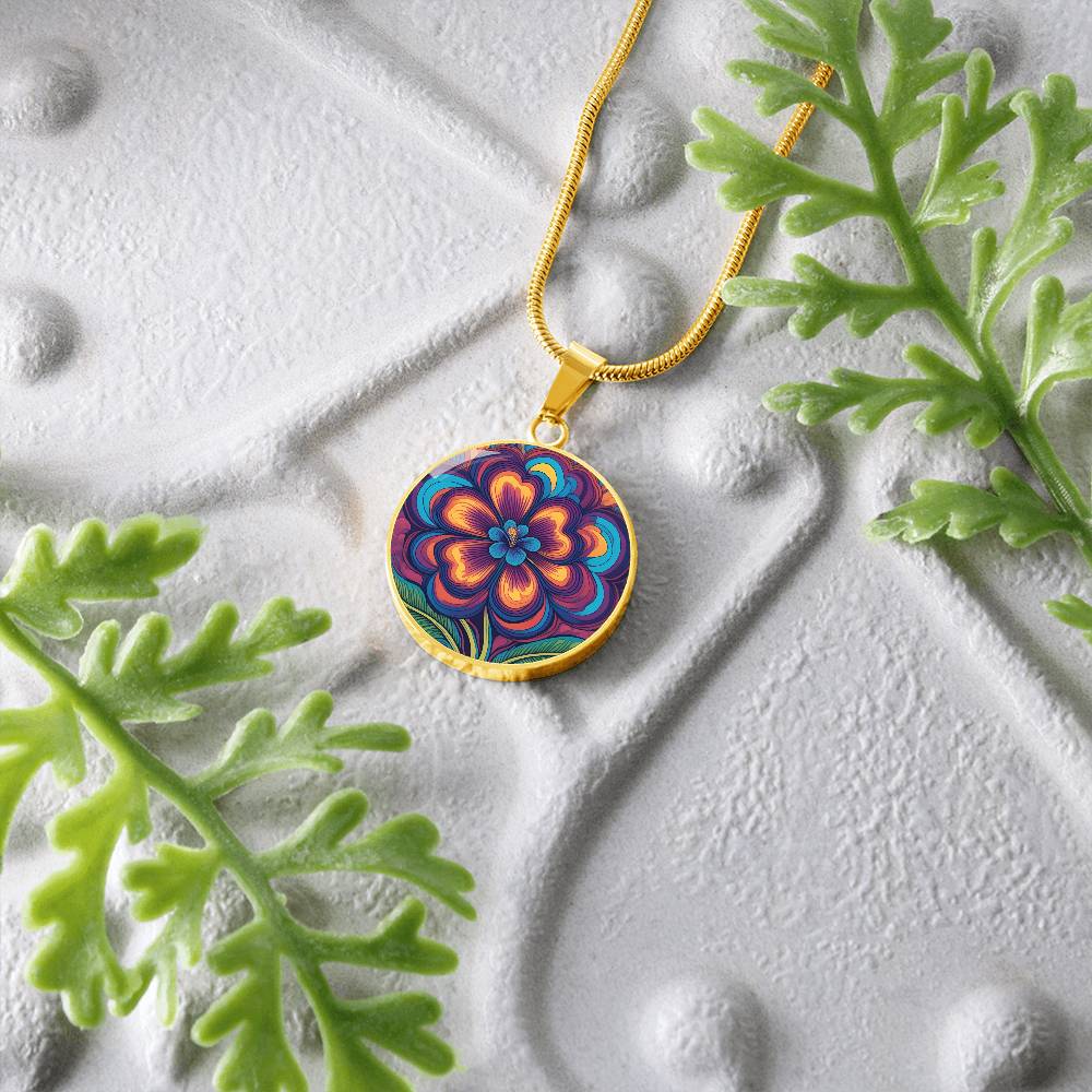 African Violet Necklace, Personalized February Birth Month Flower Jewelry, Gold Floral Charm Pendant Valentines & Birthday Gift For Her