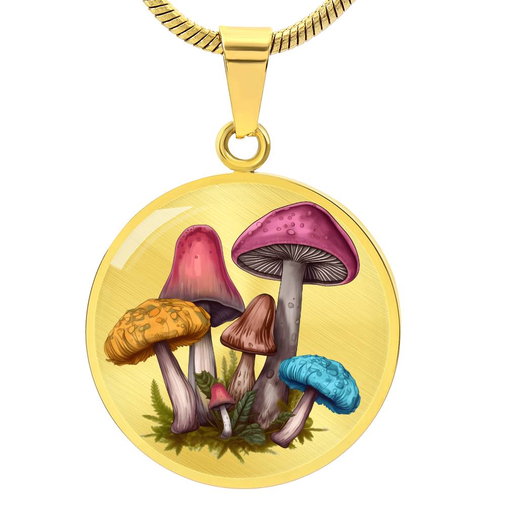 Pendant Necklace Cottagecore Mushrooms Illustration Mushroom Autumn Watercolor Nature Cute Fungi Forest Floral Magic Plant Colorful Woodland