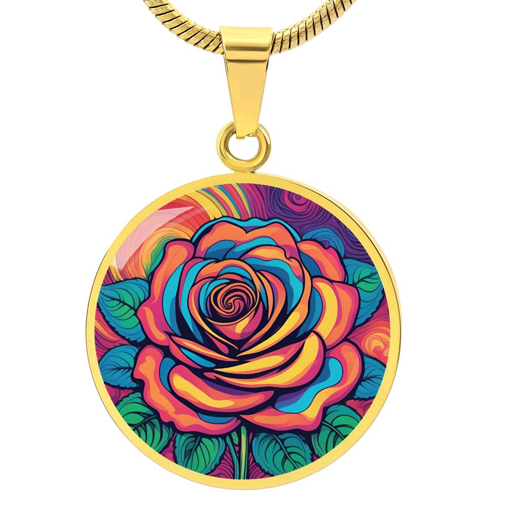 June Birth Flower Rose Necklace, Birth Month Flower Necklace, Engraved Necklace, Floral Gift for Her, Mothers & Valentines Day Necklace