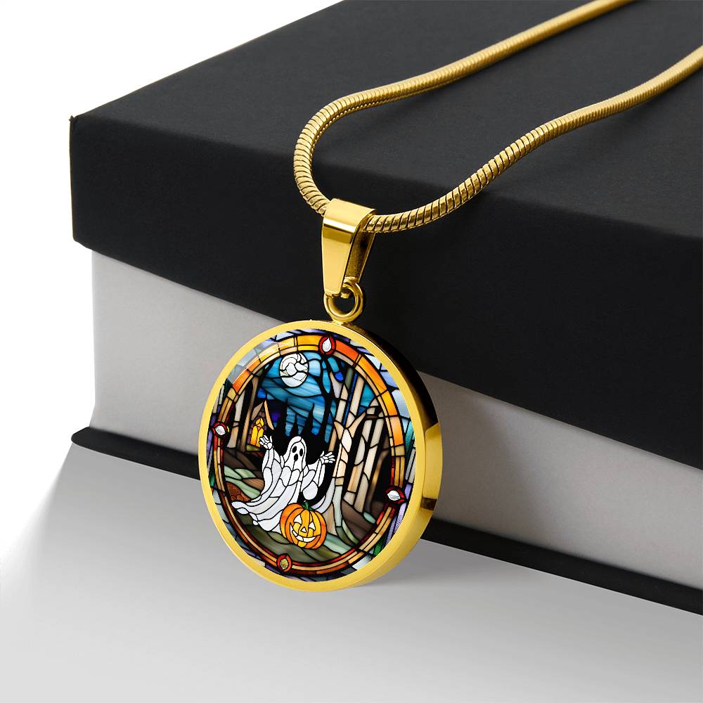 Cute Ghost Personalized Pendant Necklace Gift For Halloween Lover Gift For Spooky Season Ghost Jewelry Gift For Autumn Season Jewelry Gifts