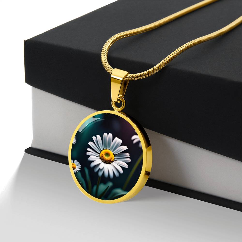 April Birth Month Flower Necklace Daisy Flower Necklace Gift for Her Stainless Steel Gold Pendant flower charms Mothers Valentines Day